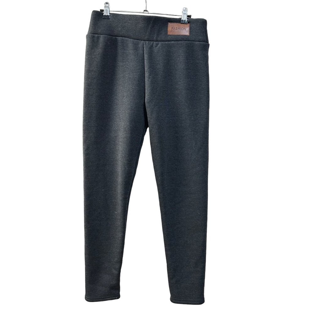 Fashion faux sherpa lined gray joggers with wide stretchy waist Women’s 2XL 1403